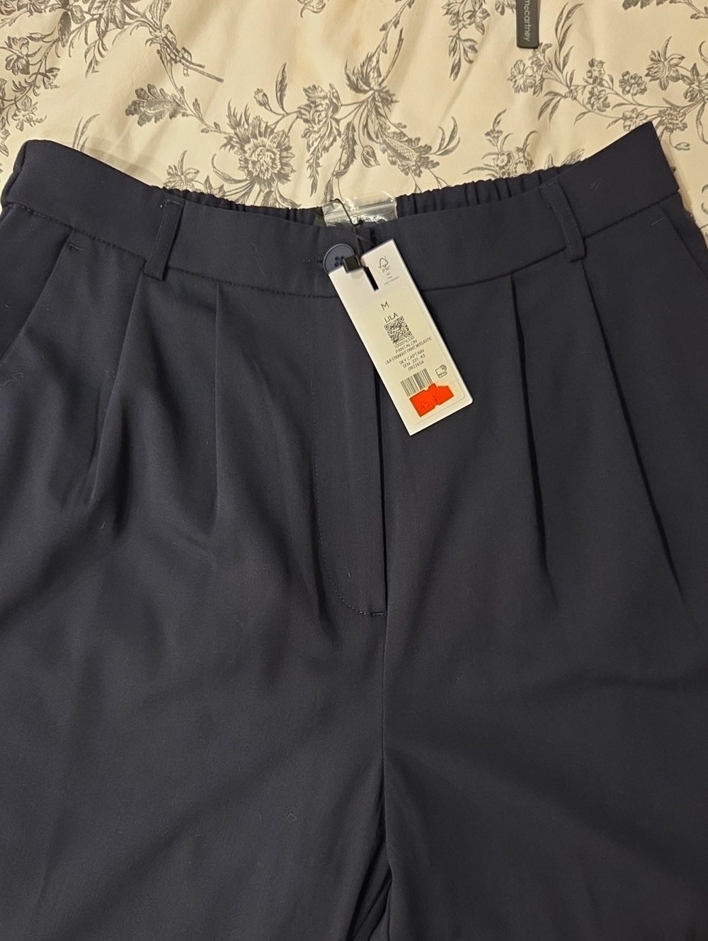 Dynamire Navy Pleated Dress Pants
